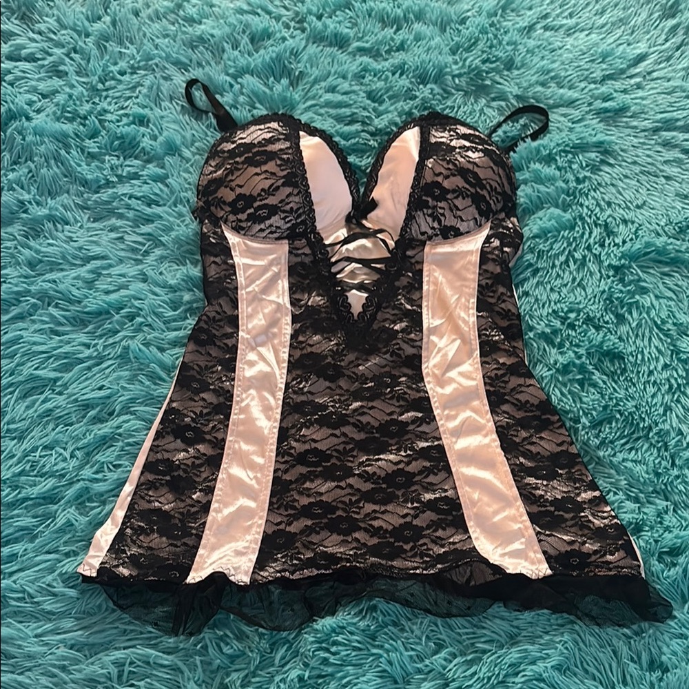 Black and White Lace Lingerie